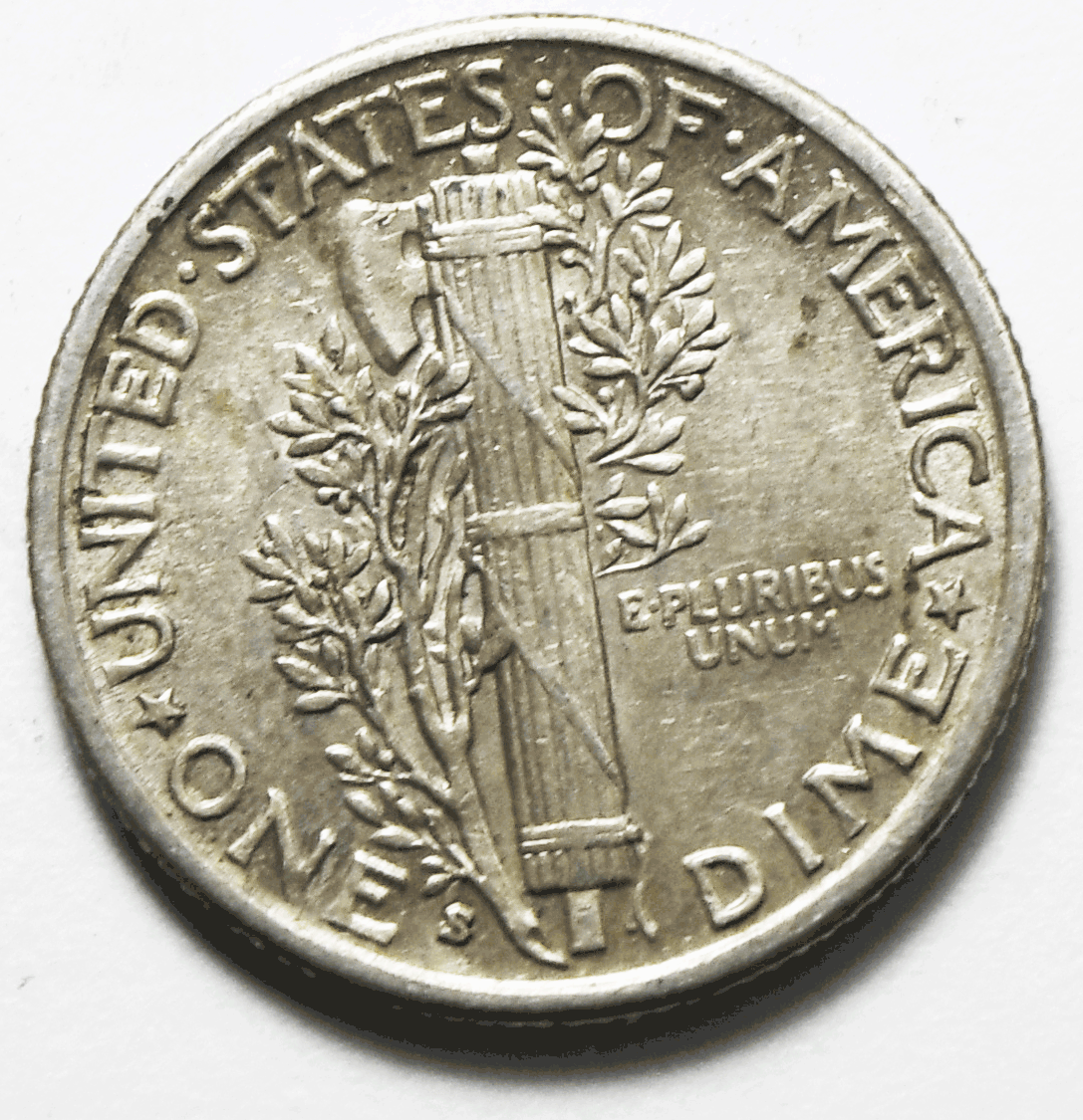 1936 S Mercury Silver Dime Rare Ten Cents San Francisco