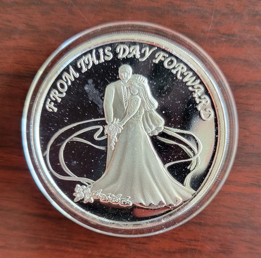 2000 From This Day Forward 1oz. .999 Fine Silver Round Wedding Bride Groom