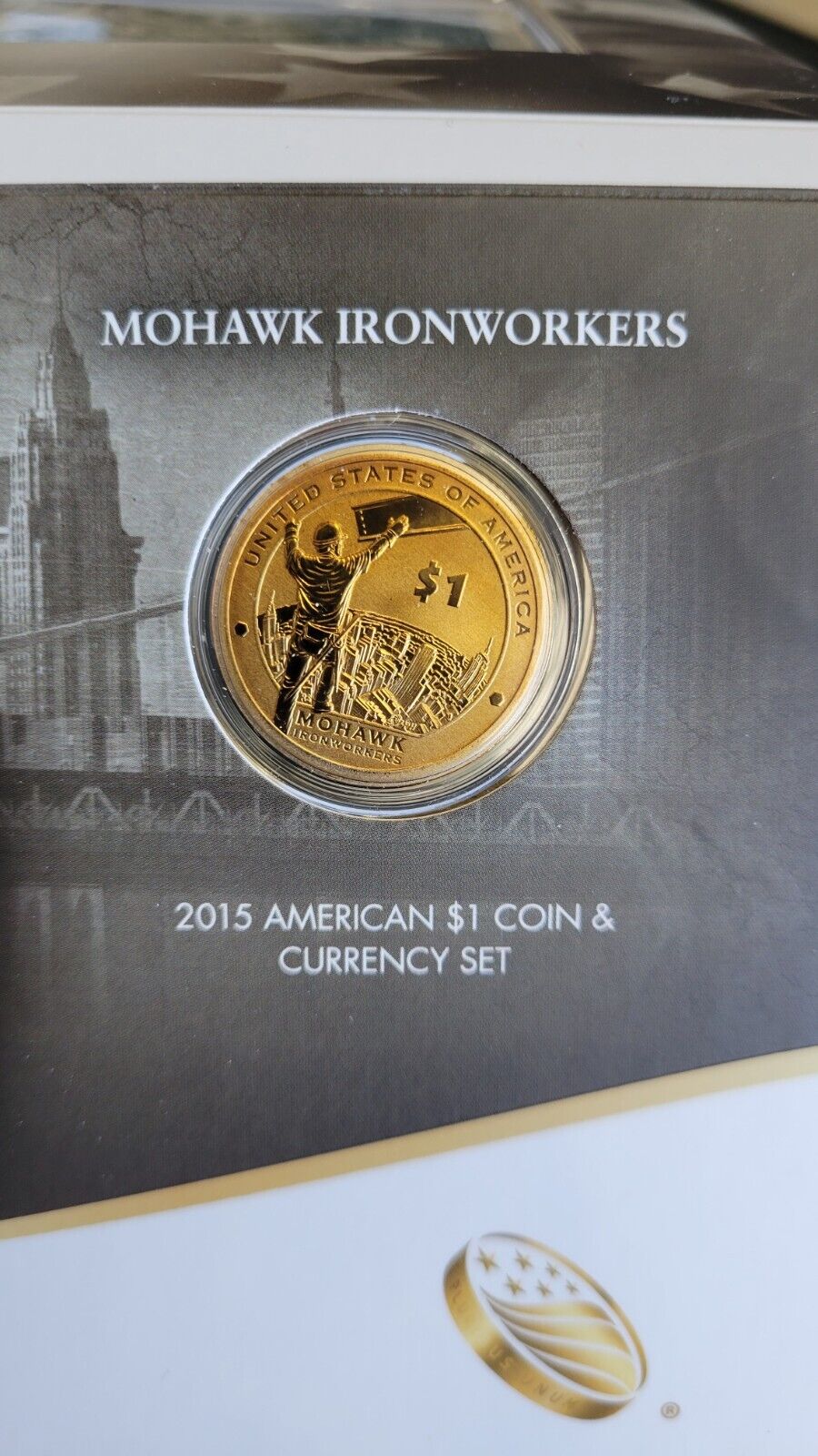2015 & 2016 Mohawk Ironworkers, Code Talkers American $1 Coin & Currency Sets