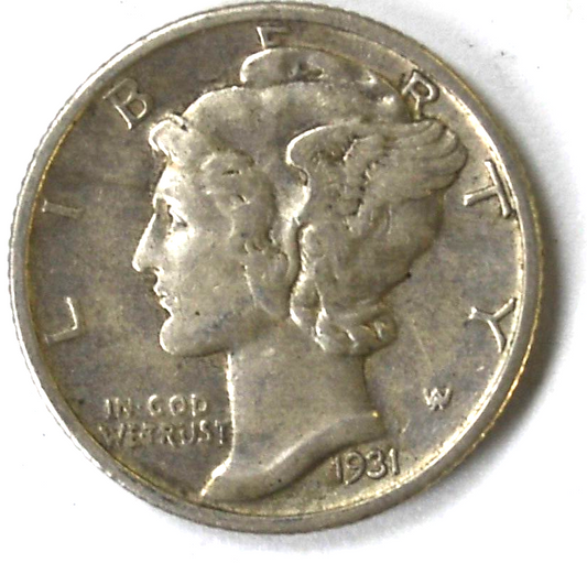 1931 S 10c Mercury Silver Dime Rare Ten Cents San Francisco