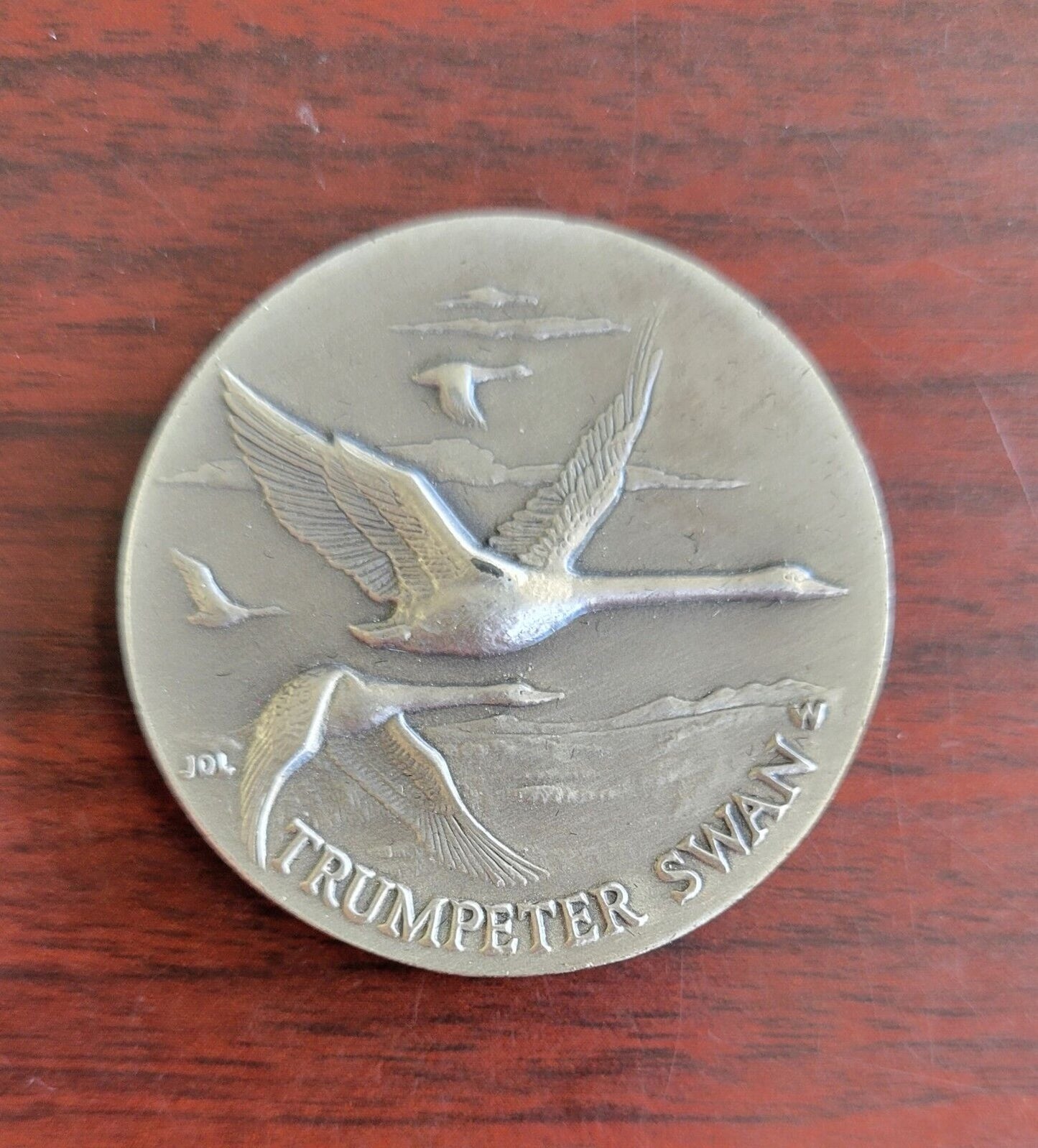 Longines Symphonette Sterling Trumpeter Swan Wildlife Series Medal 1.1oz Coin