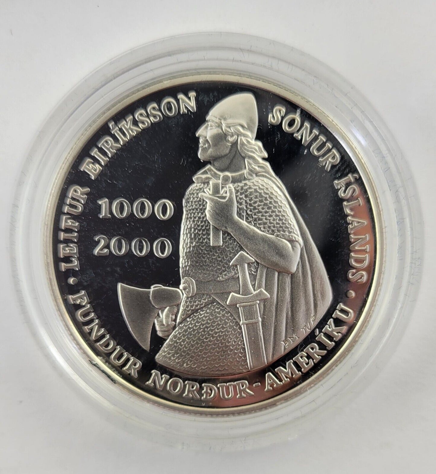 2000 Leif Ericson Millennium Commemorative Two Coin Proof Silver Set