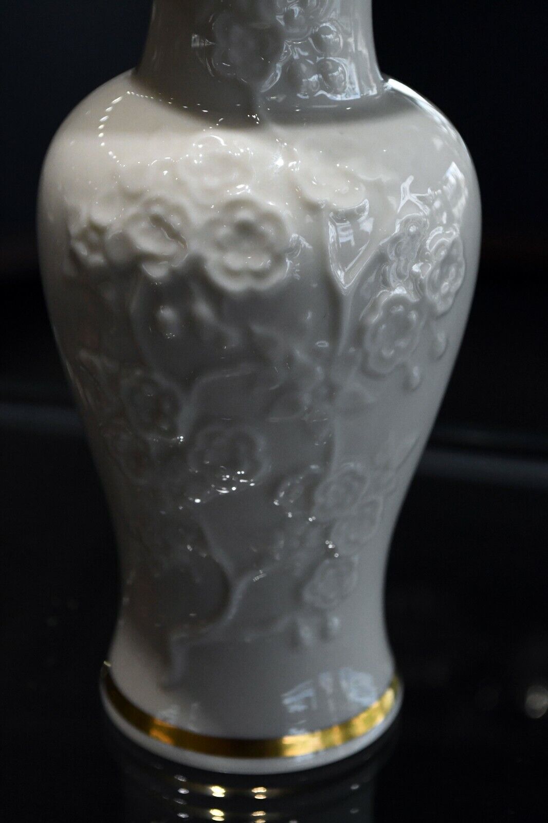 Lenox Ming Blossom Porcelain Gold Rimmed Vase 6 1/4" Made in USA