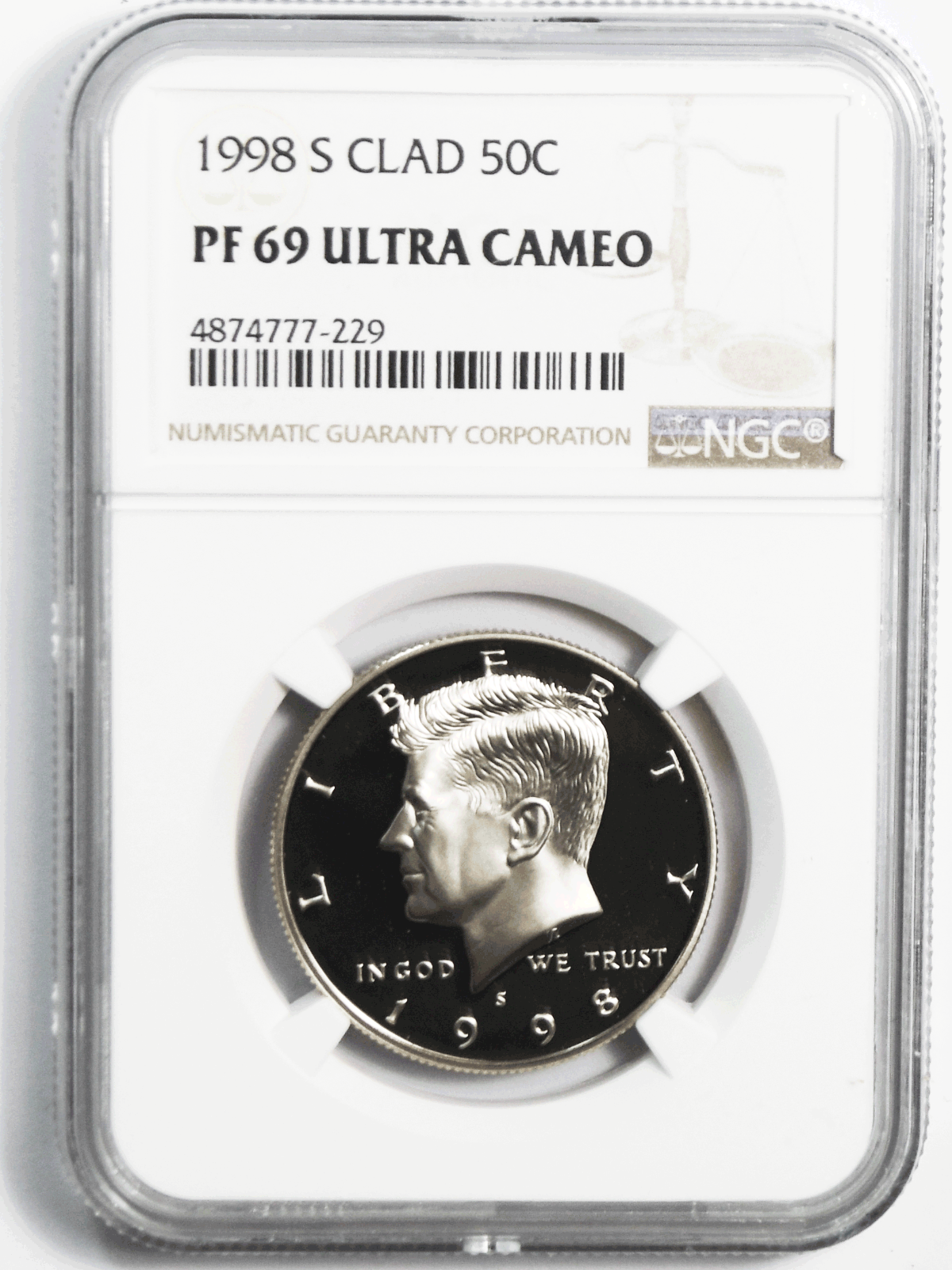 1998 S 50c Kennedy Half Dollar NGC PF69 Ultra Cameo Proof San Francisco