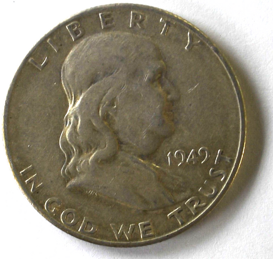 1949 S 50c Franklin Silver Half Dollar Fifty Cents San Francisco