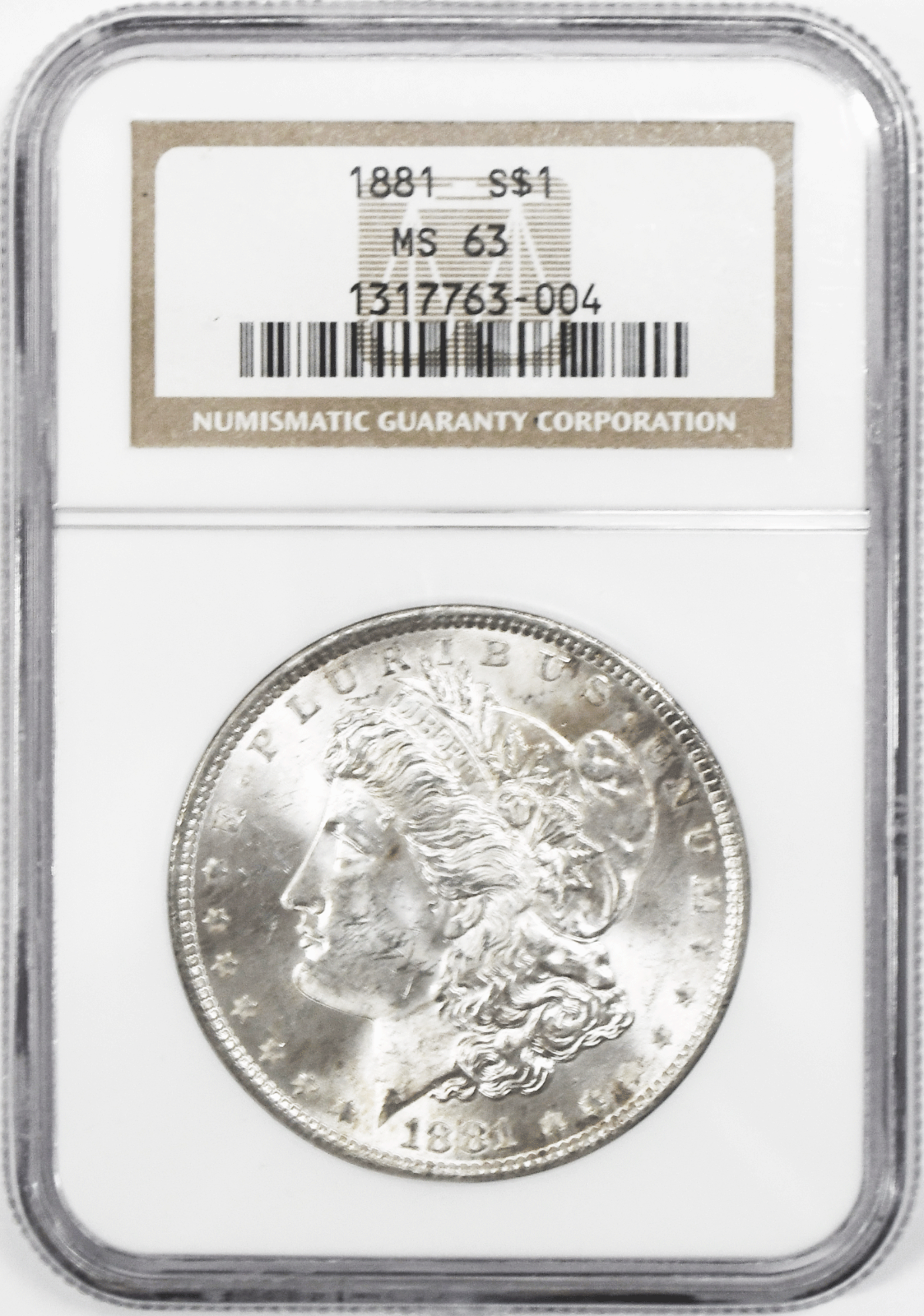 1881 $1 Morgan Silver Dollar MS63 NGC Uncirculated Philadelphia
