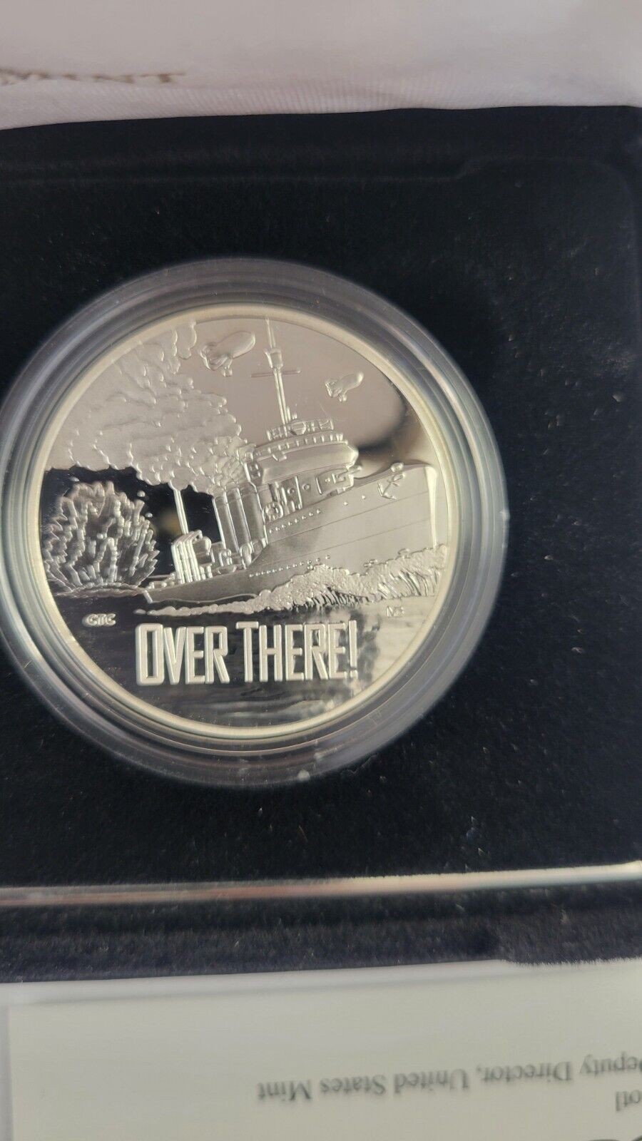 2018 World War I Centennial P Silver Dollar and Navy Medal Proof Set Boxed