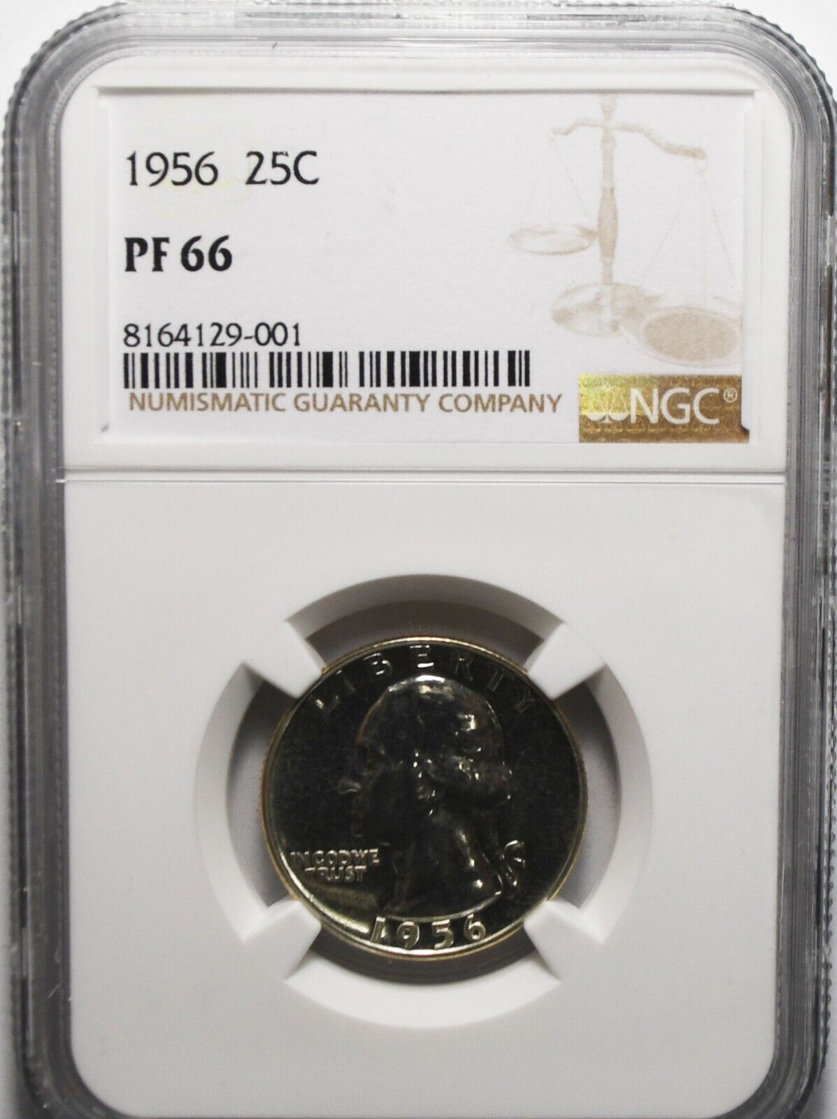 1956 25c Washington Proof Silver Quarter Dollar NGC PF66