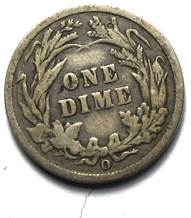 1899 O 10c Barber Silver Ten Cents Dime US New Orleans
