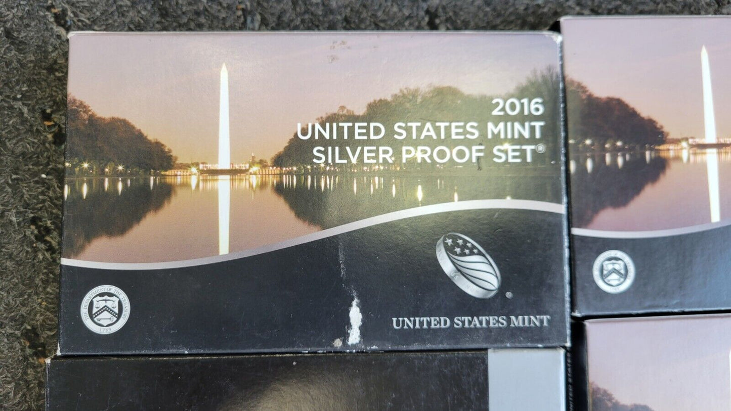 9 Set Lot Of US Mint Silver Proof Sets 1999, 2009, 2016, 2017, 2019, 2012, 2014