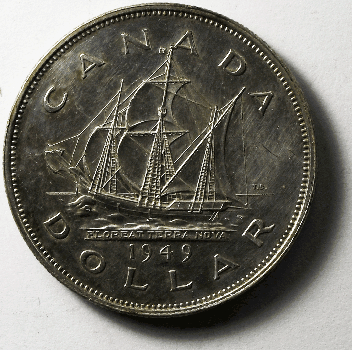 1949 Canada Silver One Dollar KM# 47 AU Low Mintage