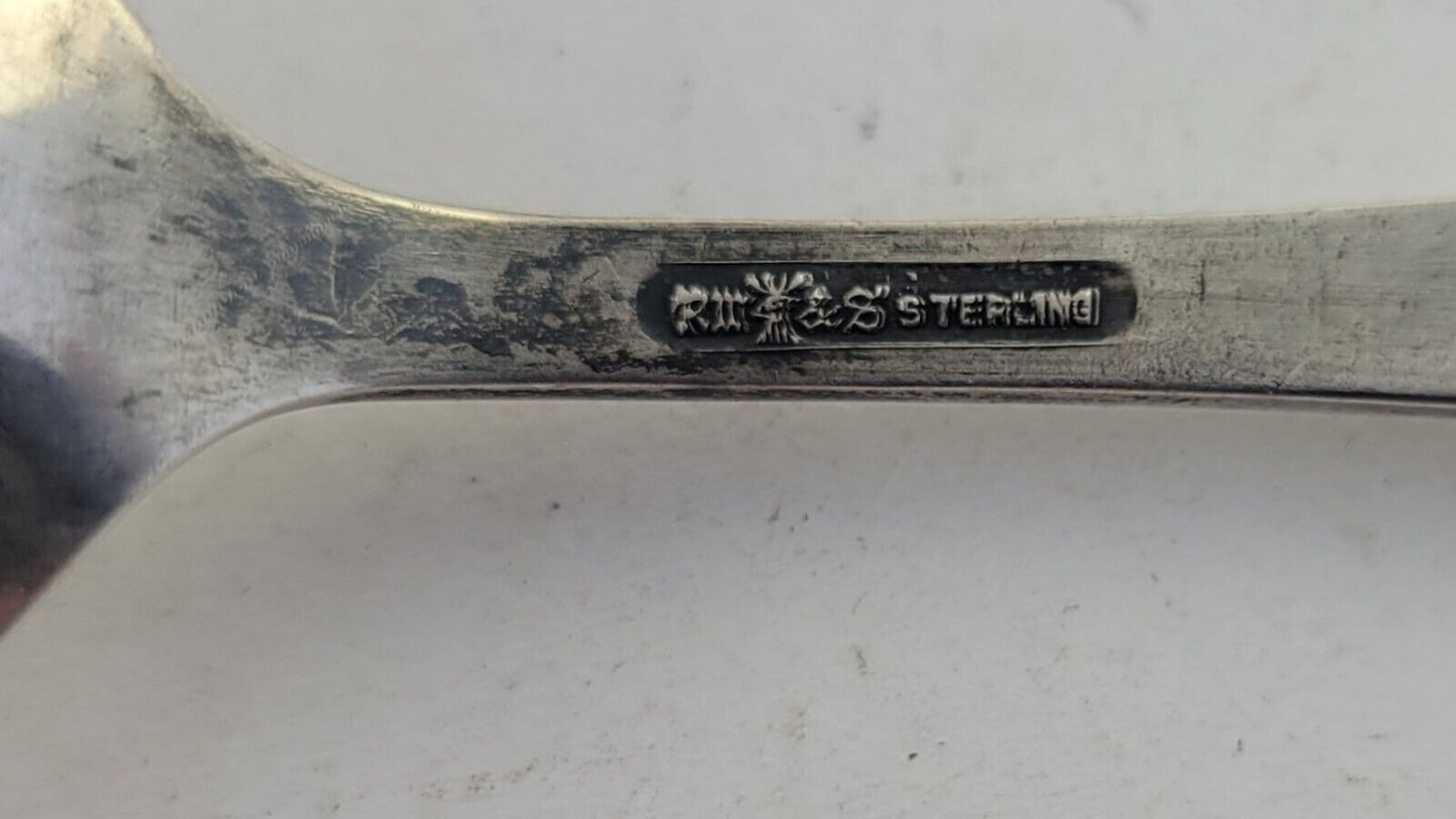 1915 Wesleyan University 5 5/8" Sterling Silver Souvenir Spoon Kansas .65oz