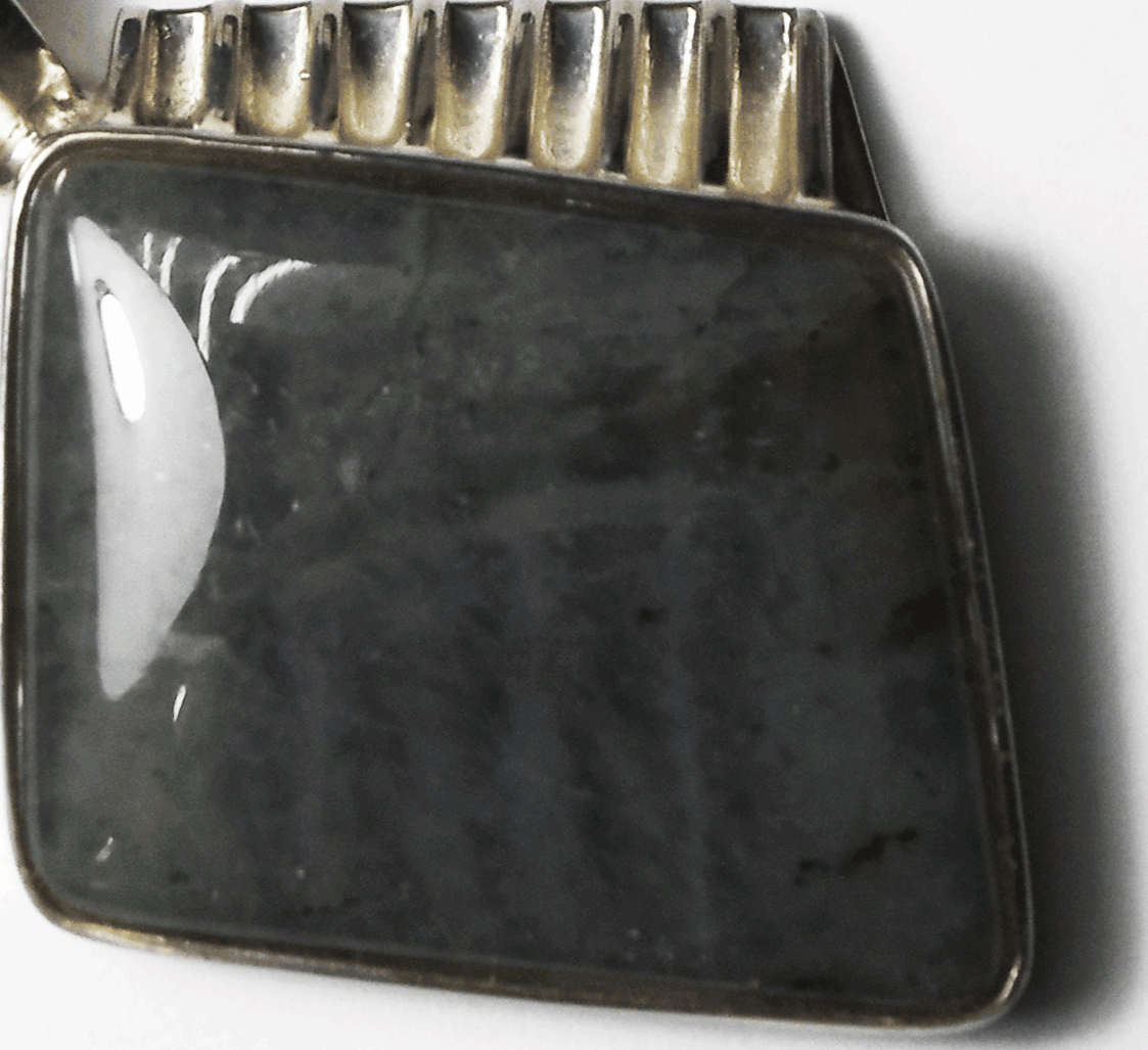 Sterling Silver Desert Rose Labradorite Pendant 55mm x 34mm