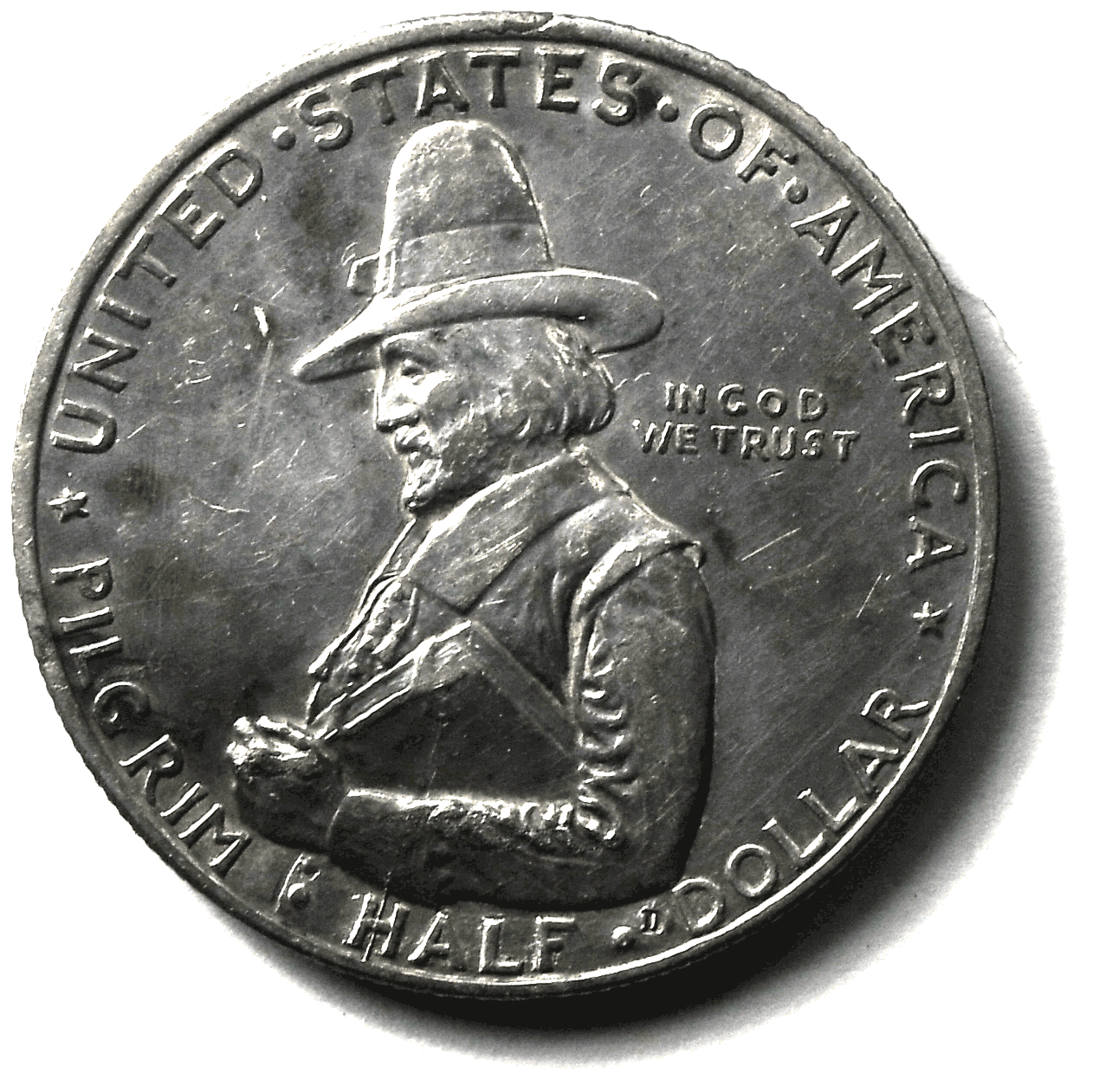 1920 D 50c Pilgrim Tercentenary Commemorative Silver