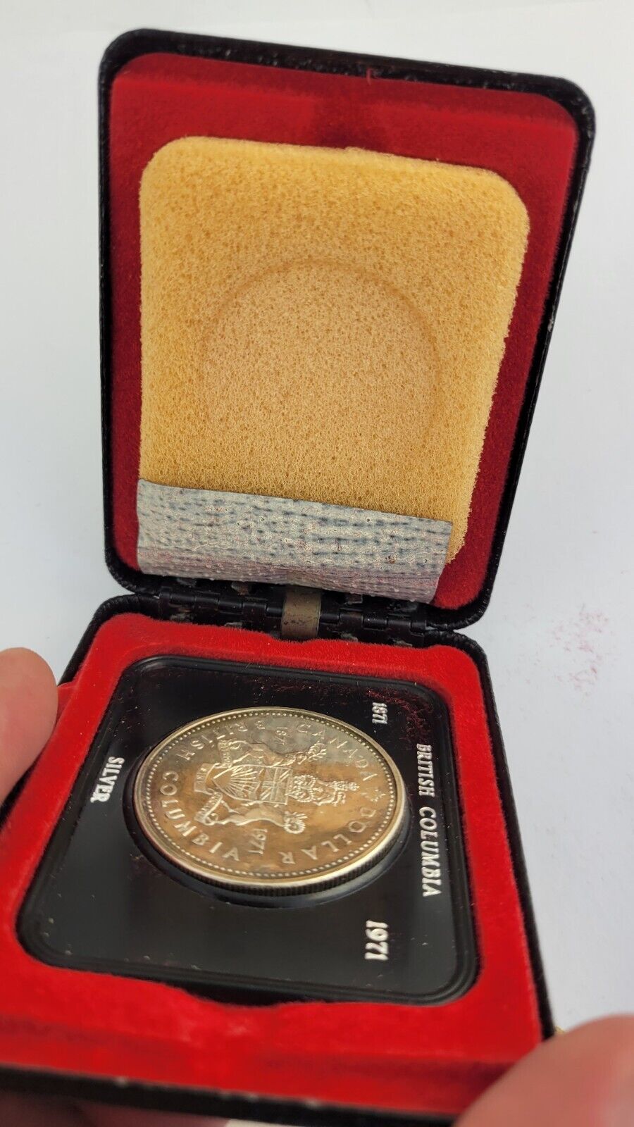 1971 Canada Specimen Silver Dollar British Columbia Commemorative w/Box