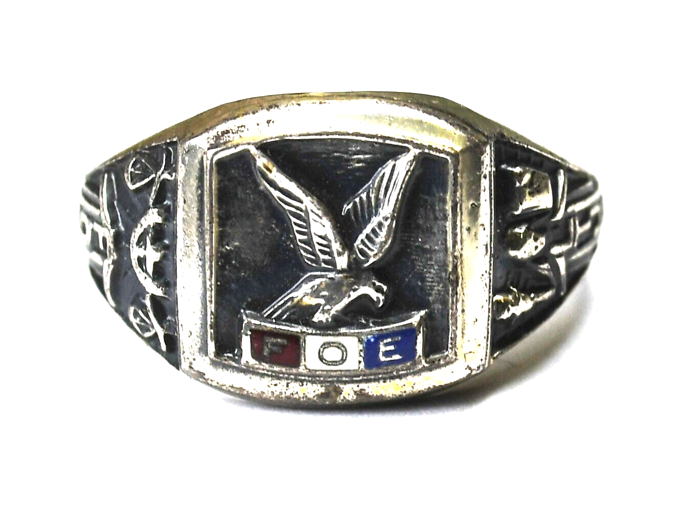 Sterling Silver Signed R FOE LTJE Fraternal Order of Eagles 14mm Size 12.75