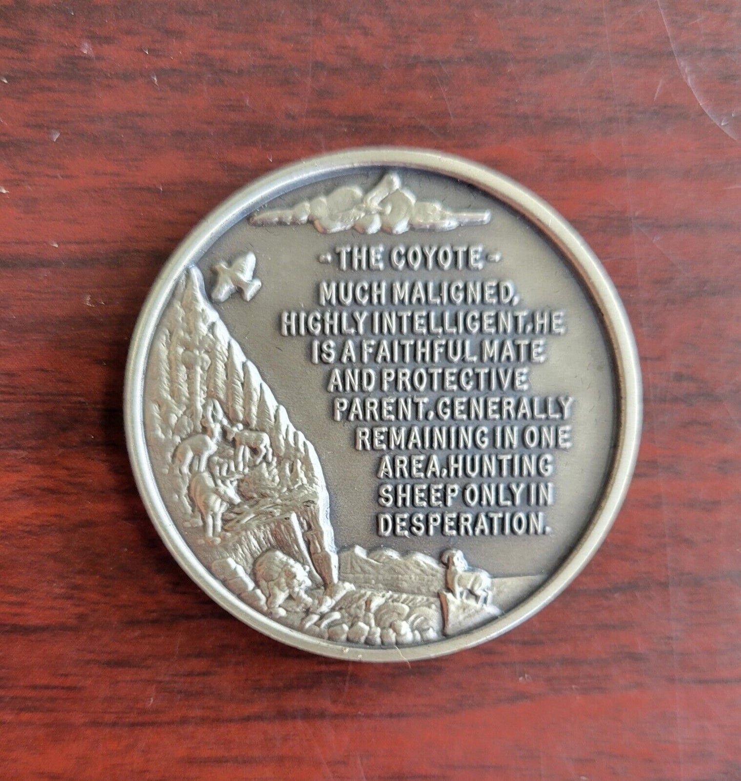 Longines Symphonette Sterling Coyote Wildlife Series Medal 1.1oz Coin