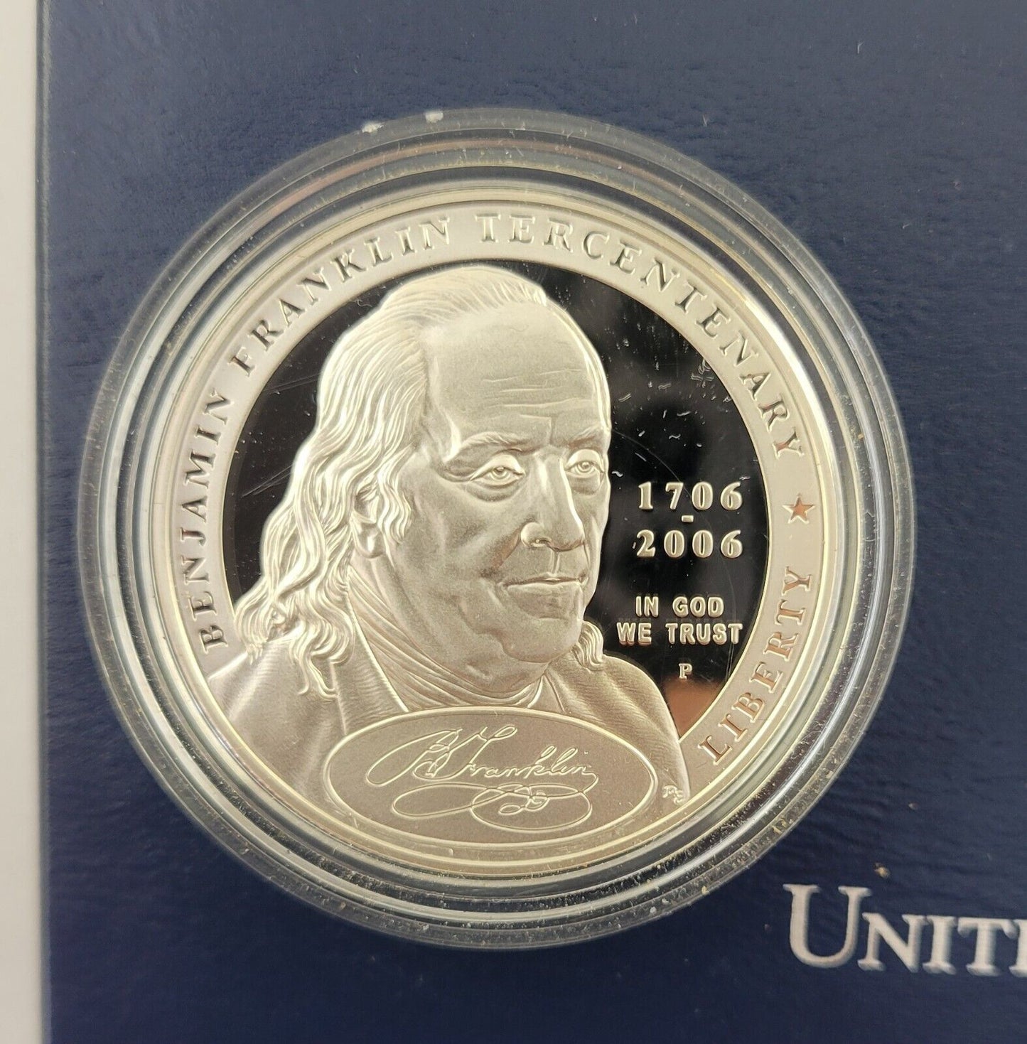 2006-P Benjamin Franklin Commemorative Proof Silver Dollar Coin Boxed w/COA