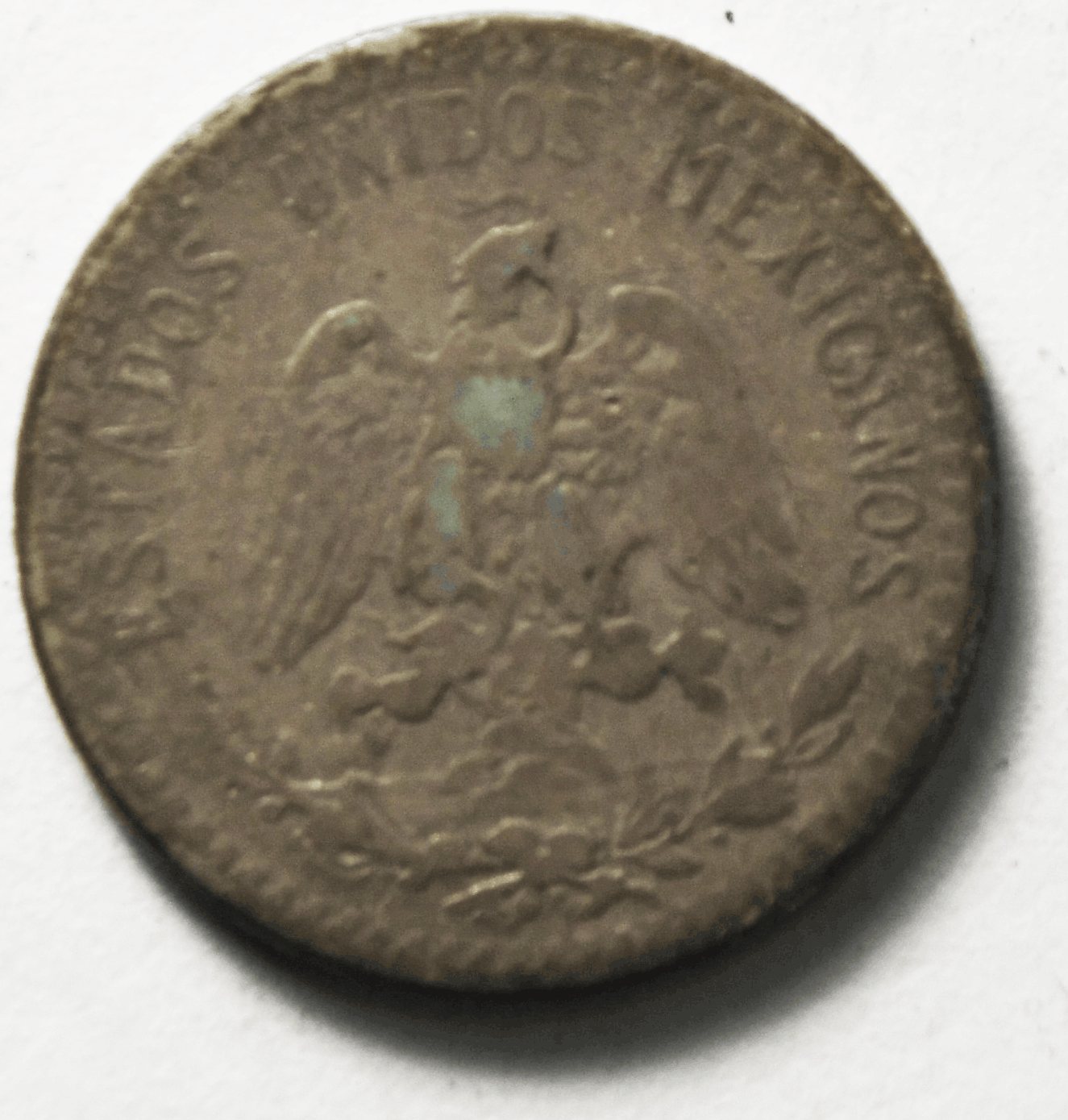 1919 Mexico Estados Unidos Mexicanos 20 Centavo Silver Coin KM# 436