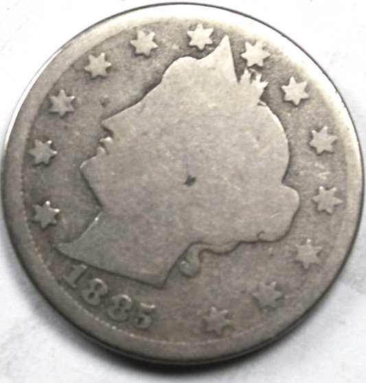 1885 5c V Liberty Nickel Five Cents Rare US Philadelphia Rare Year