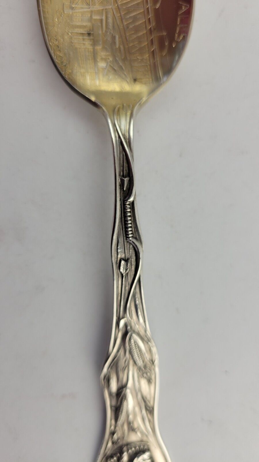 Spokane Falls Washington Silver 5 1/2" Souvenir Spoon .64oz. w/Goldwash Bowl