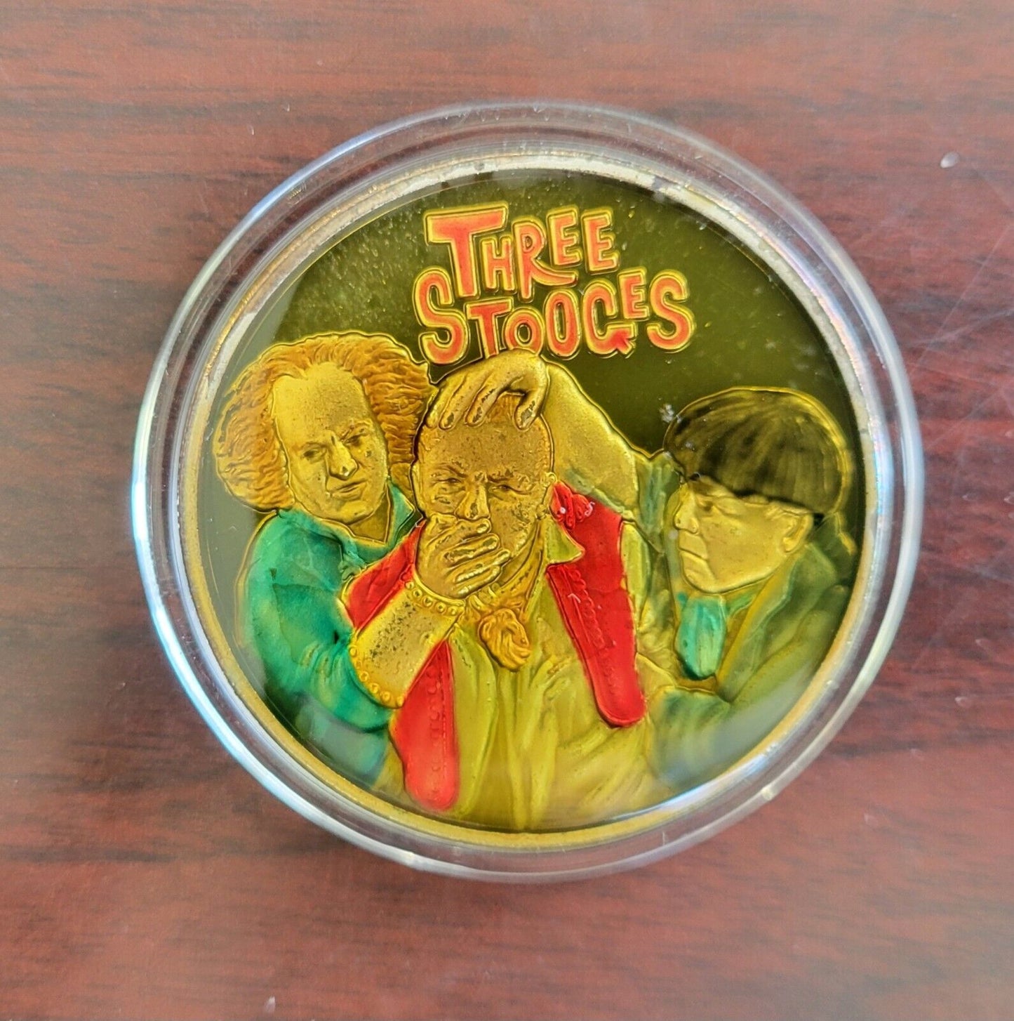 The Three Stooges Enameled Coin 1 Troy oz .999 Fine Silver Round Colorized