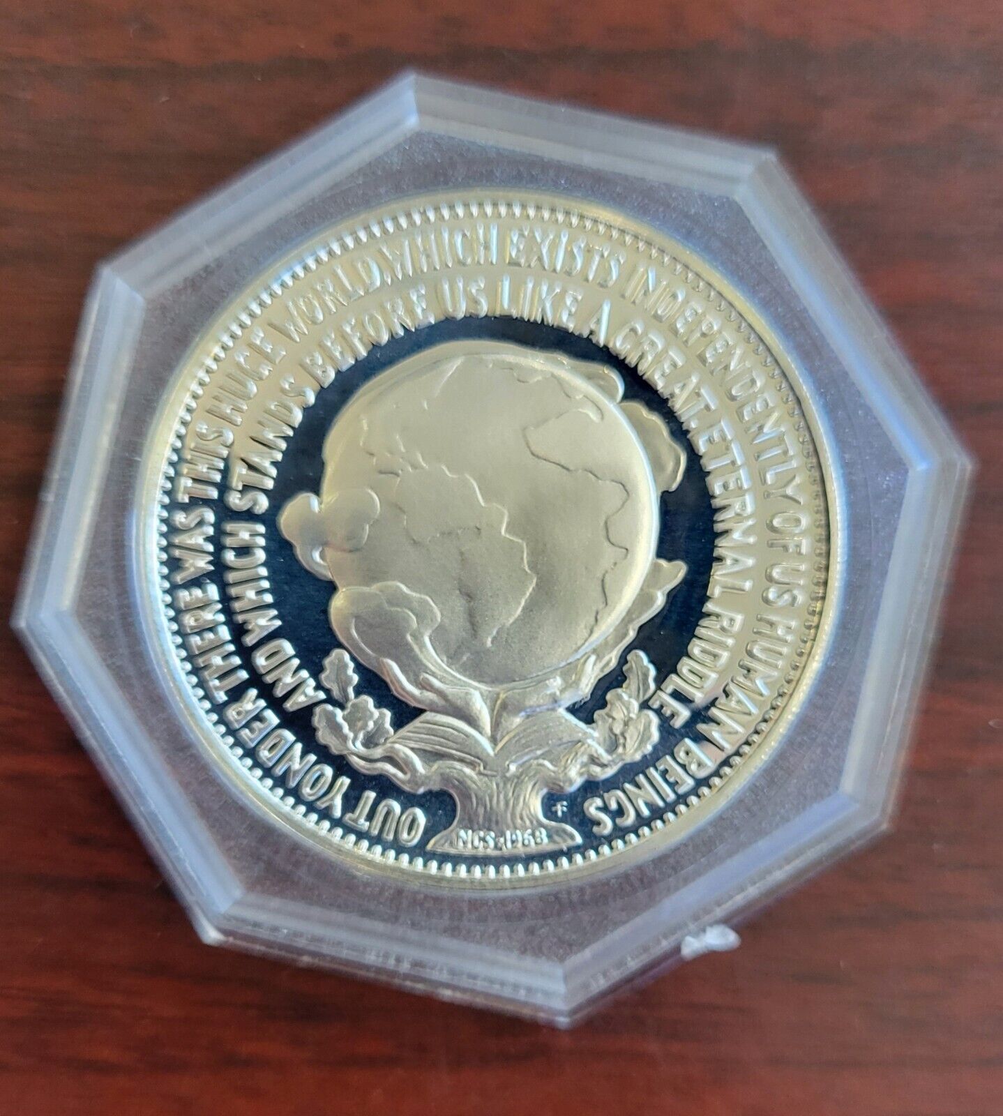 1968 Franklin Mint Albert Einstein Scientist Philosopher Medal Sterling. 84oz.