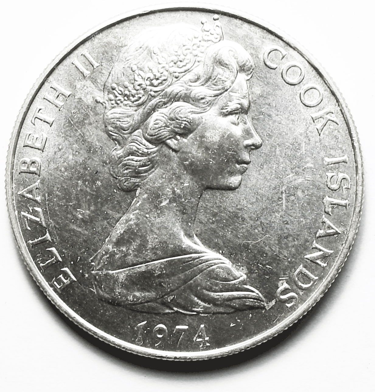 1974 Cook Islands 2-1/2 Dollars Silver Coin KM# 9 Only 2,000 Minted