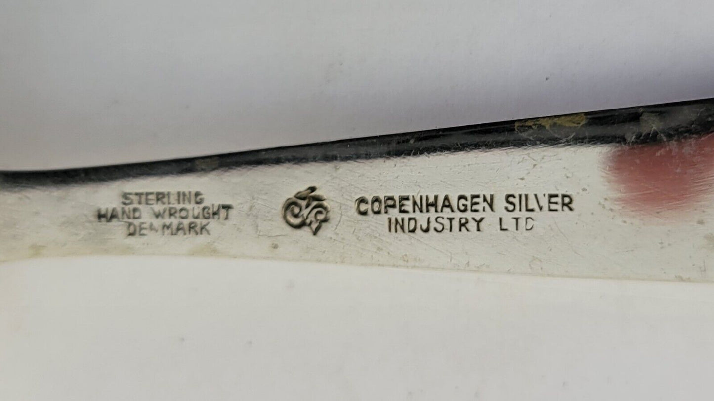Vintage Copenhagen Sterling Silver Spoons 5 1/4" Denmark 1.3oz. Hand Wroght