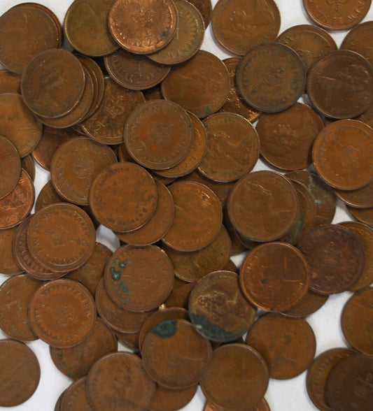 90pc Great Britain New Half Penny 1/2 Bronze Coins 1971-1981