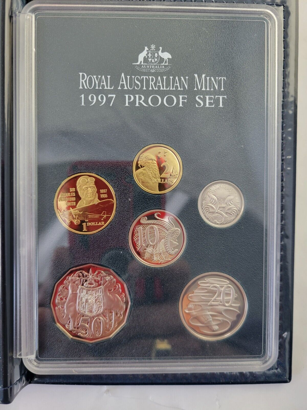 1997 Australian 6 coin Proof Set, $2, Sir Charles Kingsford Smith, Aviator