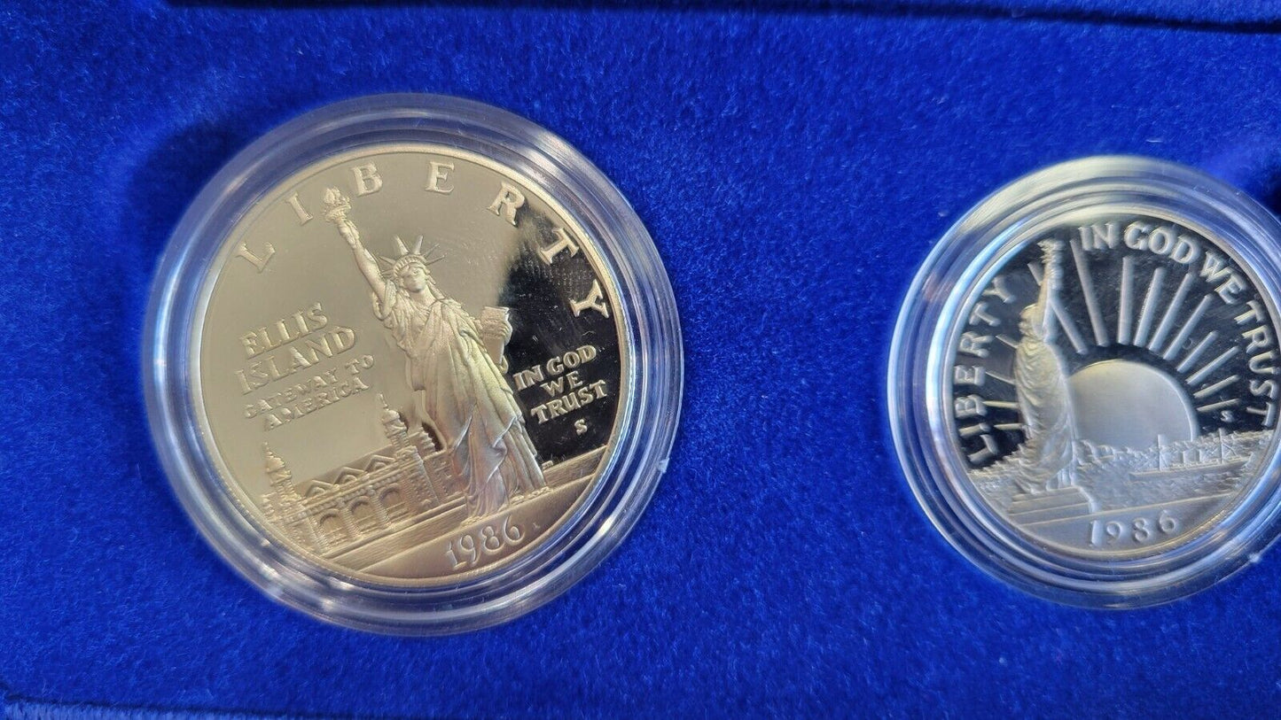 6 Commemorative US MINT Boxed Leif, Ellis, Capitol, Olympic, WWII 50TH, Rushmore