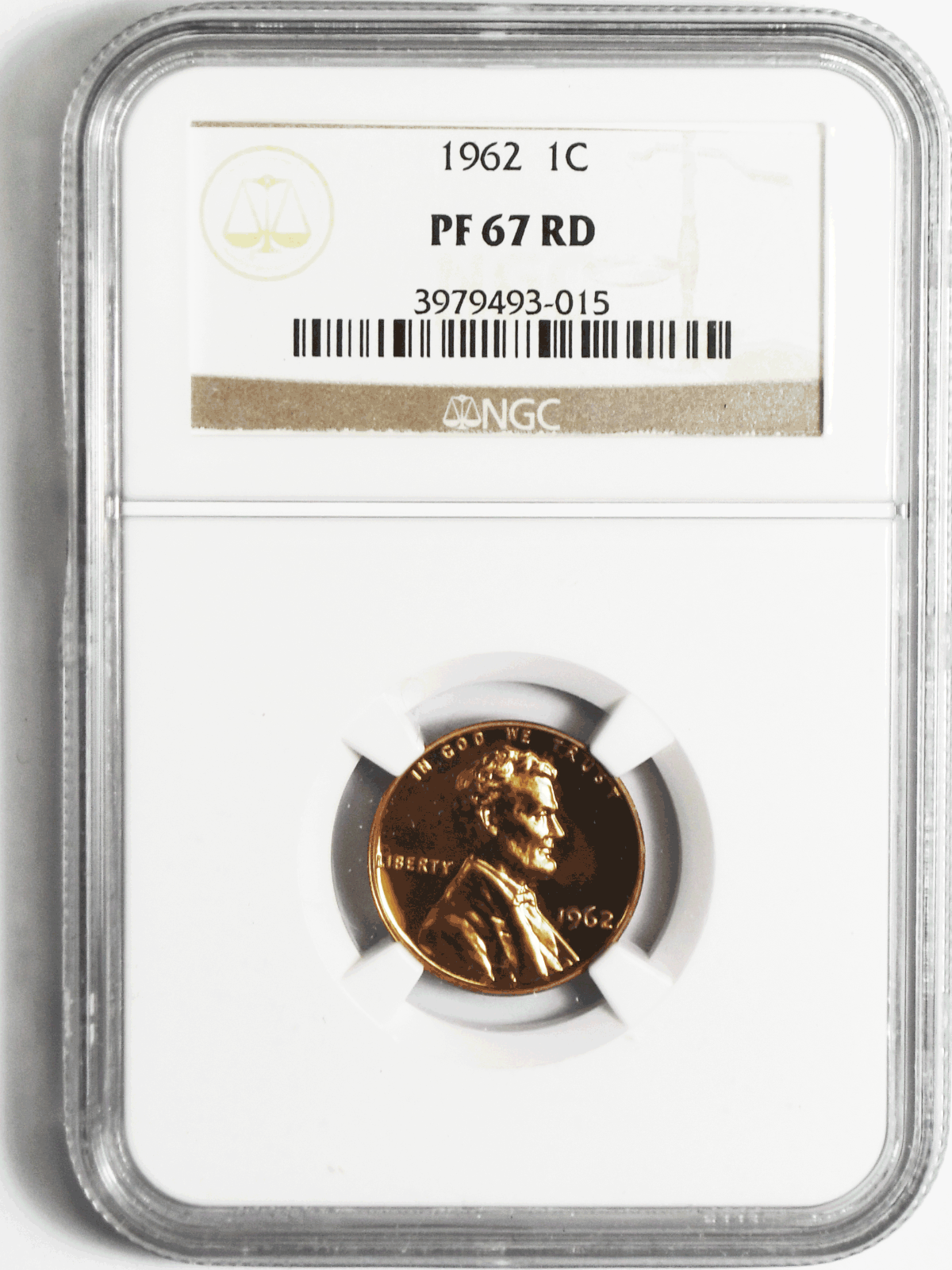 1962 1c Proof Lincoln Memorial Cent One Penny NGC PF67 RD Gem Unc