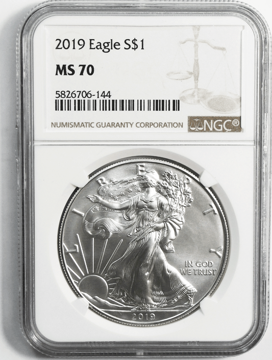 2019 $1 American Silver Eagle Silver Dollar NGC MS70 One Ounce