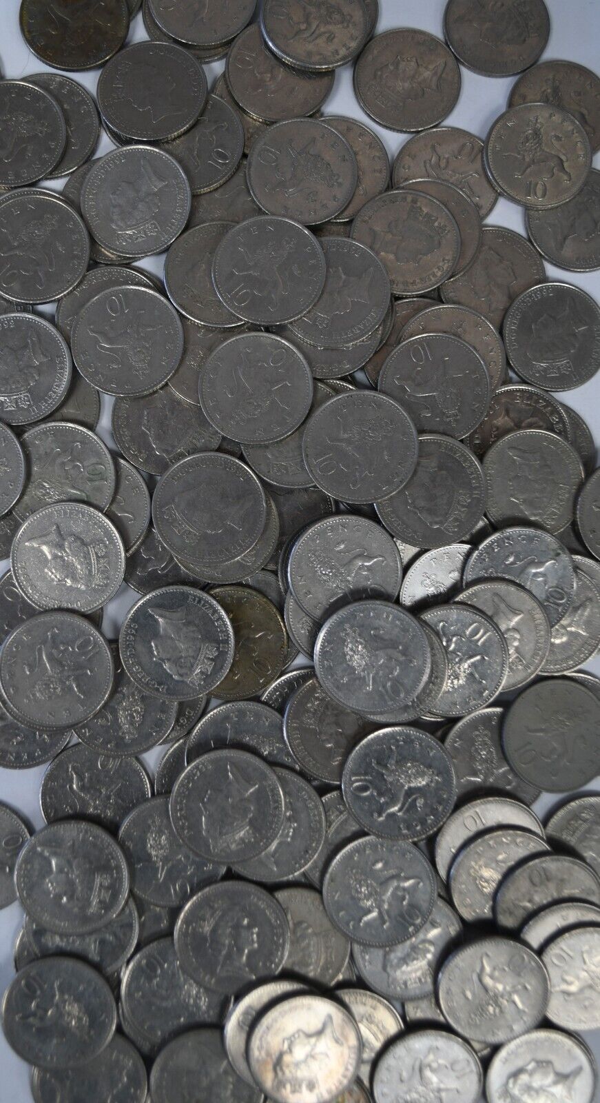 150pc Great Britain 10 Ten Pence Coins 1992-2006