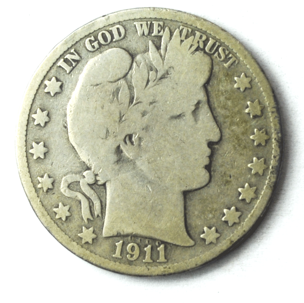 1911 S 50c Barber Silver Half Dollar Fifty Cents US San Francisco