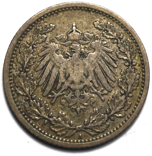 1905 A Germany Empire Silver 1/2 Mark KM# 17