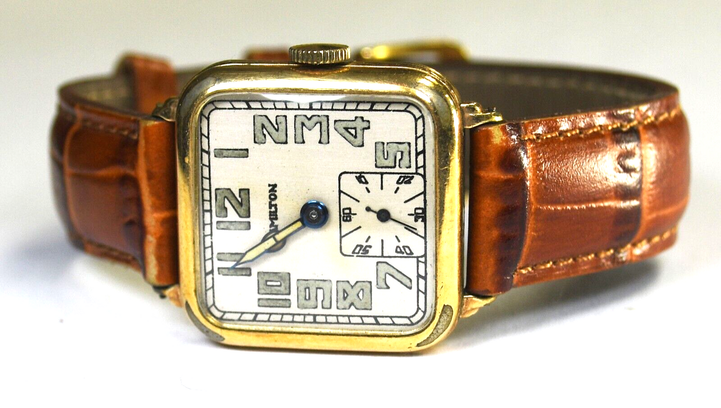 Vintage Hamilton 987-F Manual Wind 28mm Yellow GF Square Wristwatch