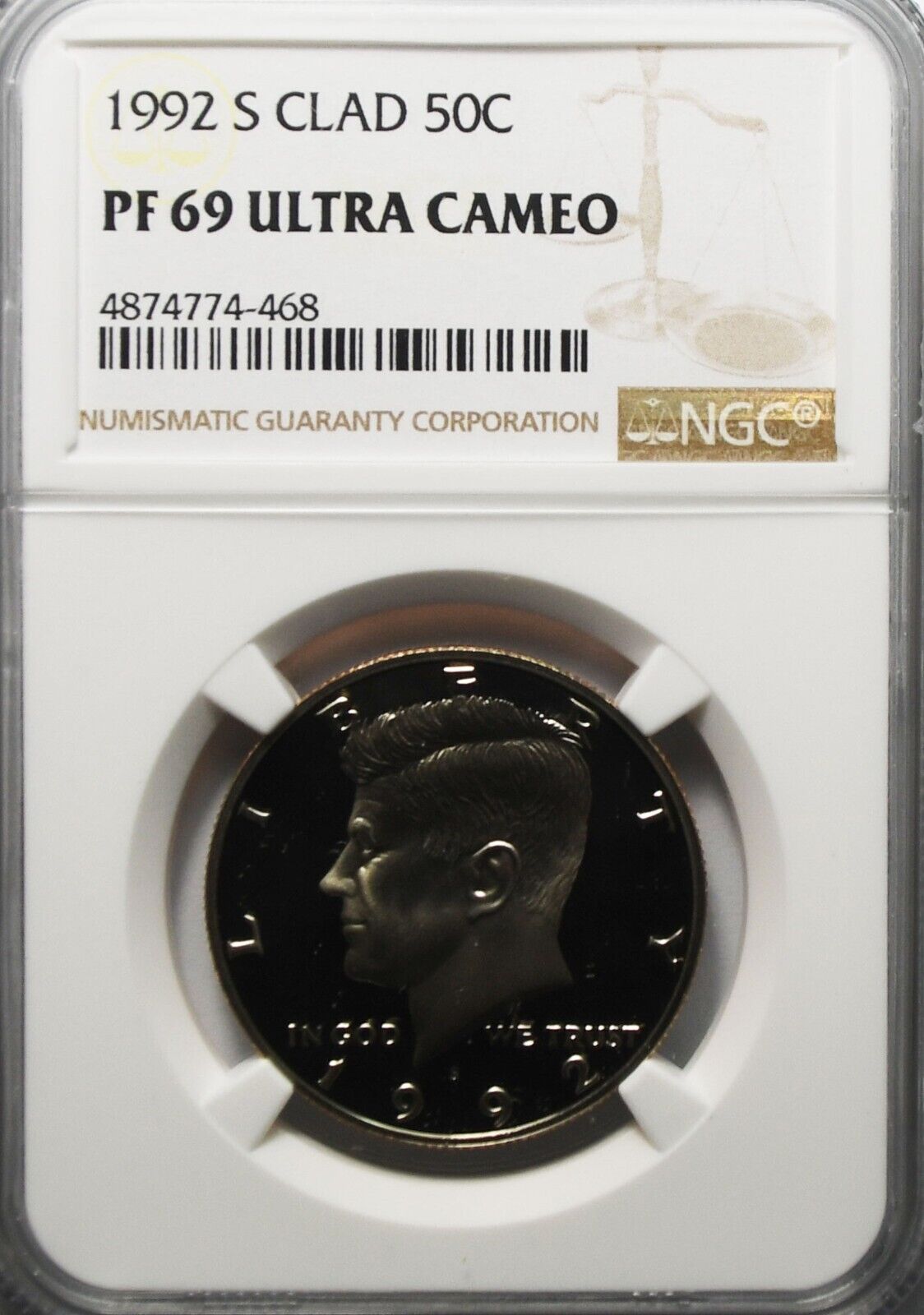 1992 S 50c Kennedy Half Dollar NGC PF69 Ultra Cameo Proof San Francisco