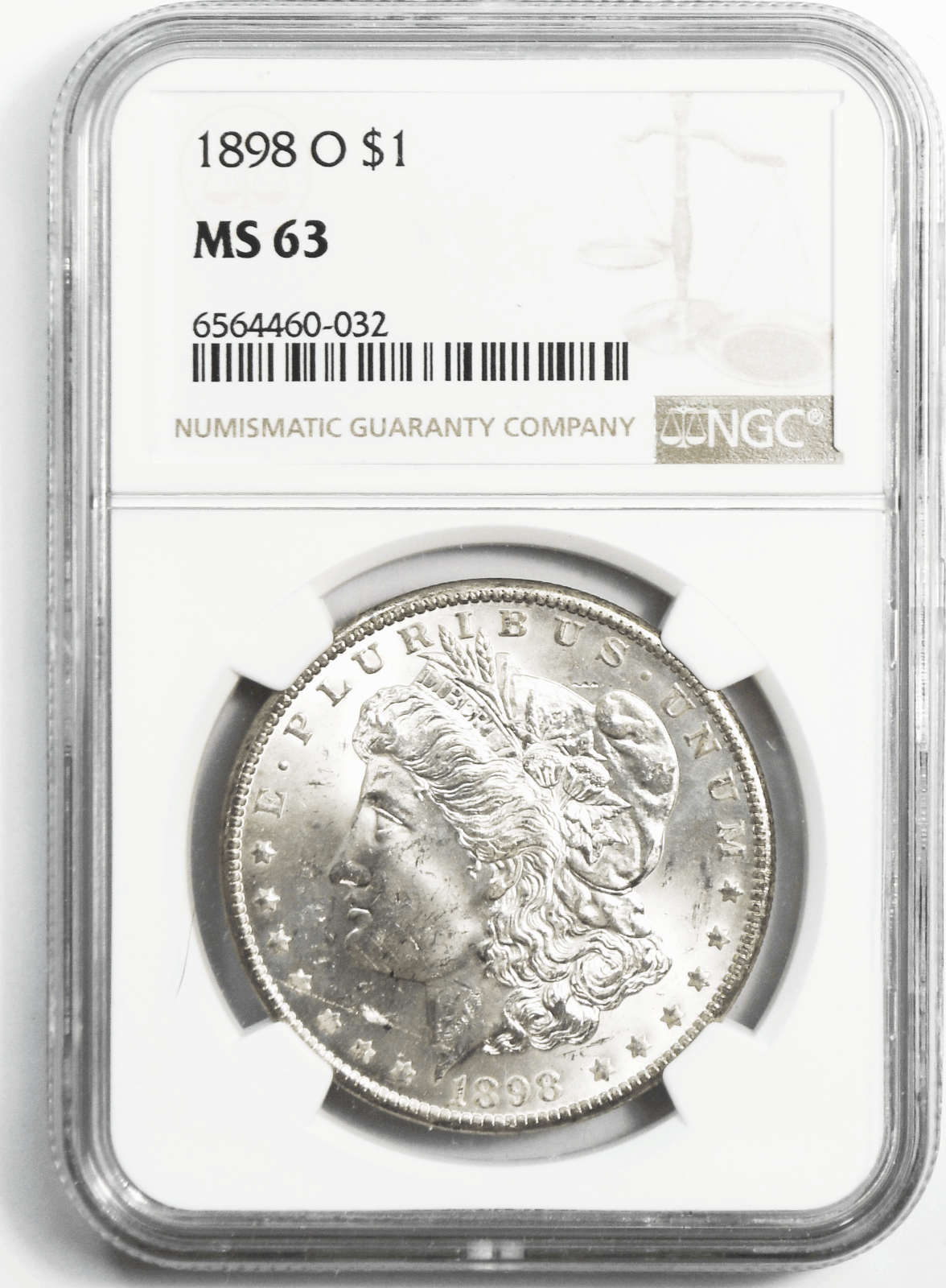 1898 O $1 Morgan Silver Dollar MS63 NGC Uncirculated New Orleans