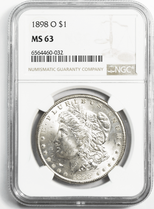 1898 O $1 Morgan Silver Dollar MS63 NGC Uncirculated New Orleans