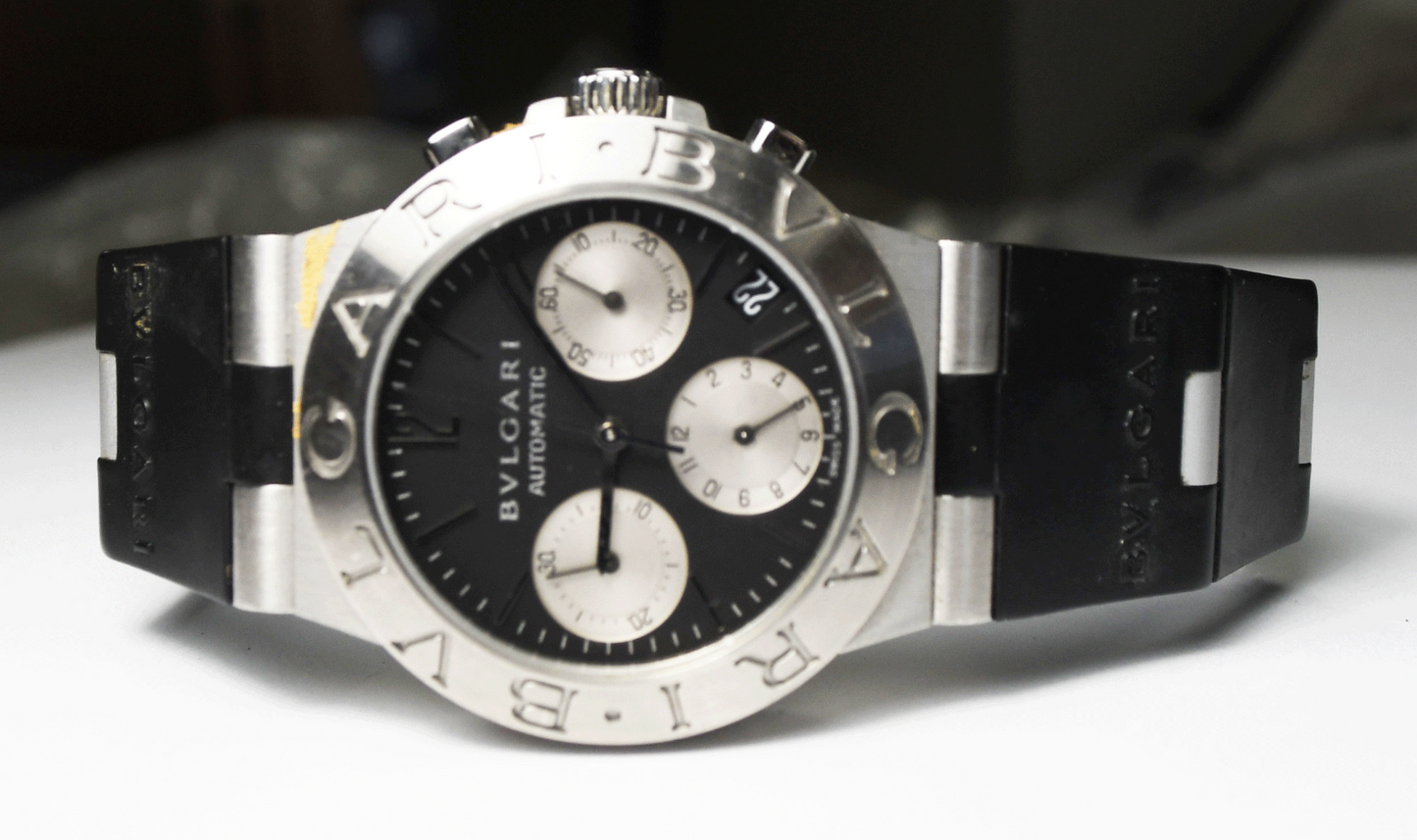 Men's Bvlgari Automatic 36mm Stainless CH35S Black Dial Diagono Chronograph