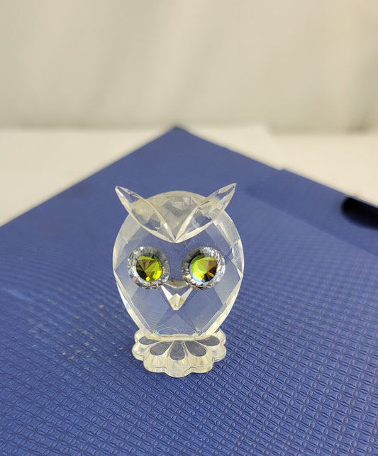 Swarovski Crystal Small Owl Figurine Austria No Box 1  1/2" Tall