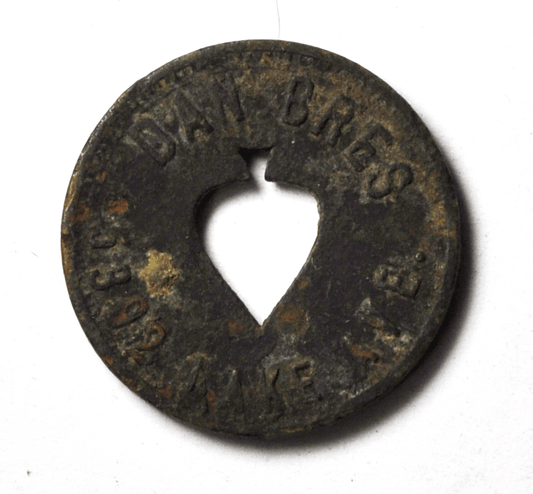 Dan Bres 5392 Lake Ave St Joseph MO Spade Cut Out 5c Trade Token 20.5mm