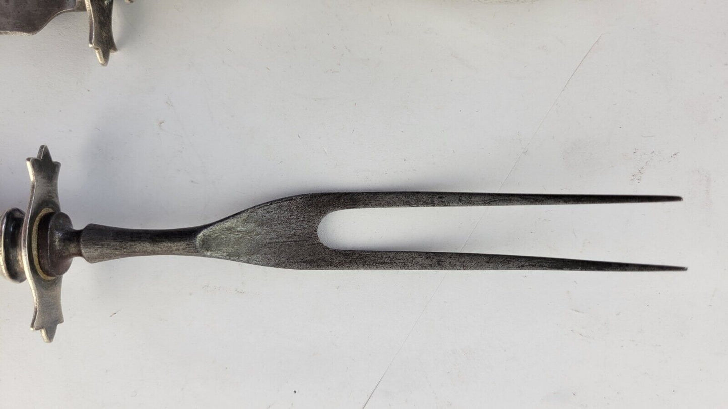 Art Nouveau Sterling Silver  Carving Set Knife & Fork
