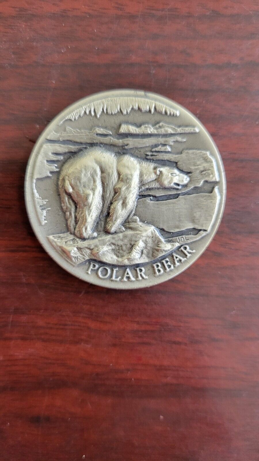 Longines Symphonette Sterling Polar Bear Wildlife Series Medal 1.1oz Coin