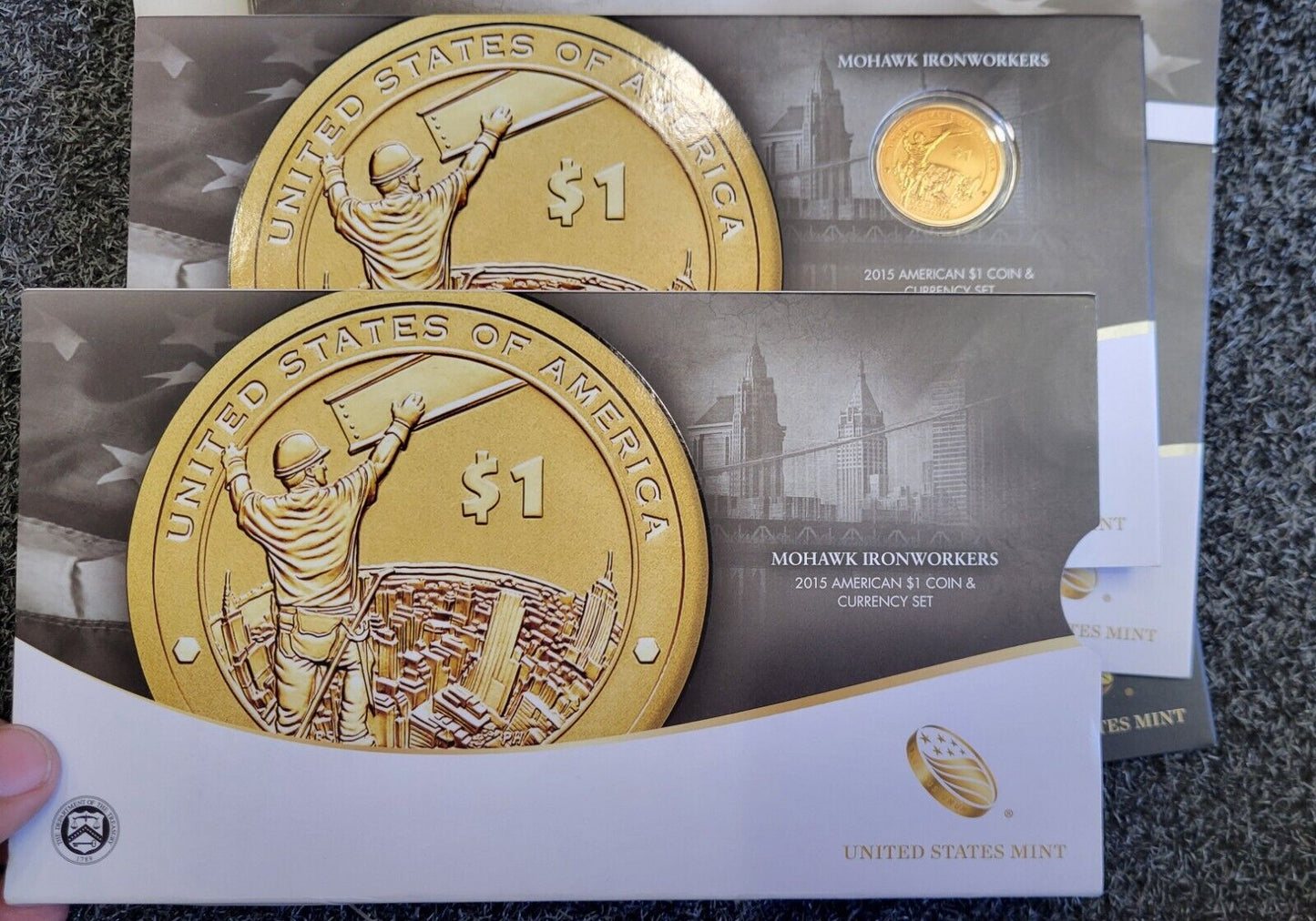 2015 & 2016 Mohawk Ironworkers, Code Talkers American $1 Coin & Currency Sets