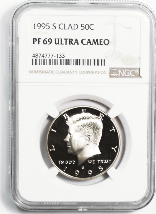 1995 S 50c Kennedy Half Dollar NGC PF69 Ultra Cameo Proof San Francisco