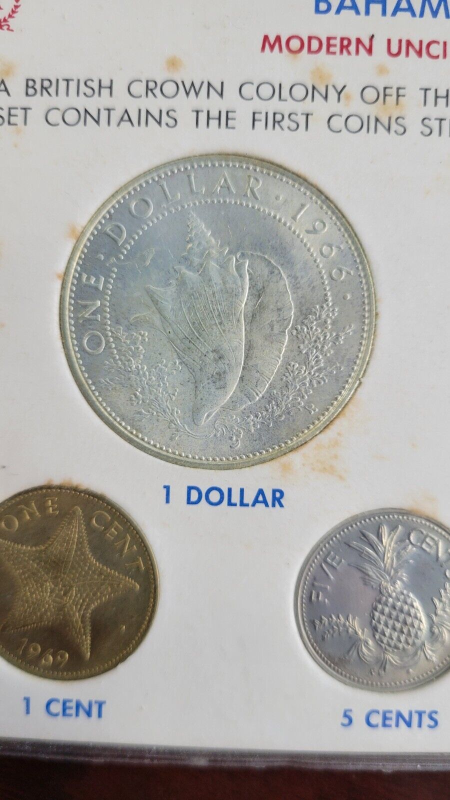 Bahamas 7 Coin Mint Set in Original Packaging Type Set 1966, 1969, 1976, 1978