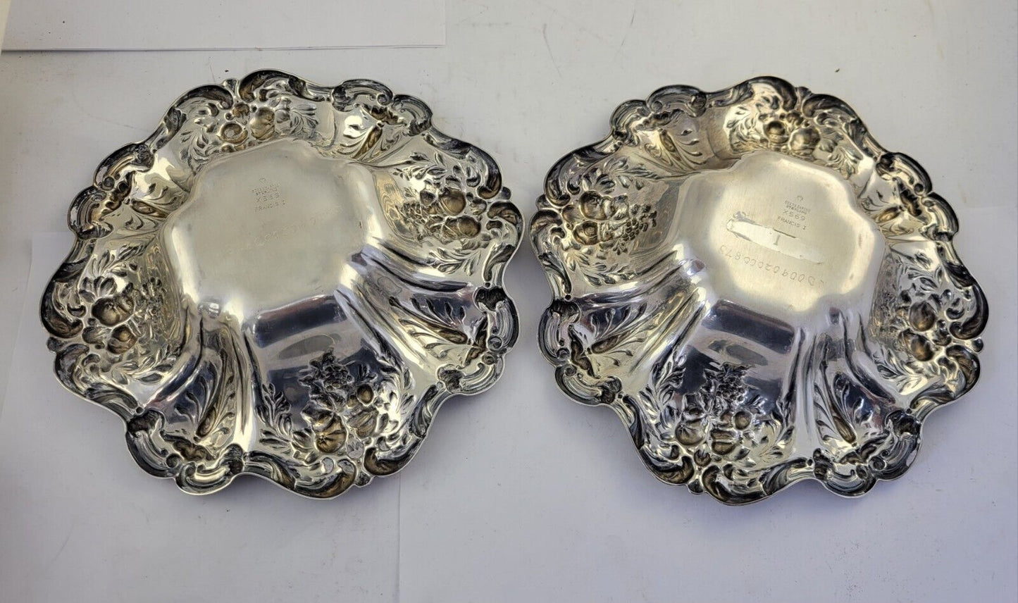 Set of 2 Francis I by Reed & Barton 8" Sterling Bon Bon Fruit Bowls 19.9oz